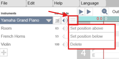 Edit instruments